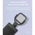Hordozható mini LED lámpa, mobiltelefontartóval, fotó és videó készitéshez, fényerősség, színhőmérséklet állítható, fekete
