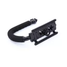 Univerzális VideoRig foglalat Fényképezőgépekhez, C alakú fogantyú, 1/4" menet, vakupapucs foglalat, fekete