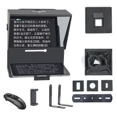   Súgógép Q2, Kamerás és Okostelefon felvételhez, 3db vakupapucs foglalat + 1/4" rögzítő csavarmenet, Bluetooth távirányítóval, élő közvetítéshez vagy interjúhoz, fekete