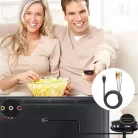 HDMI/3RCA átalakító kábel, 1.5 méter, HDMI-ről 3RCA Video Audio AV-re továbbítja a jelet, fekete