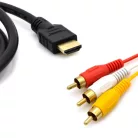 HDMI/3RCA átalakító kábel, 1.5 méter, HDMI-ről 3RCA Video Audio AV-re továbbítja a jelet, fekete