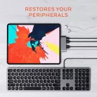4 az 1-ben USB hub: USB-C -> USB 3.0/4K HDMI/USB-C/audió 3.5mm jack porttal, 60W gyorstöltés, szürke
