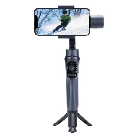 Gimbal F10 Okostelefon Képstabilizátor, 3 tengelyes, automatikus arckövetés, Bluetooth v5.0, újratölthető akkumulátor, fekete