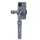 Gimbal F10 Okostelefon Képstabilizátor, 3 tengelyes, automatikus arckövetés, Bluetooth v5.0, újratölthető akkumulátor, fekete