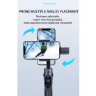 Gimbal F10 Okostelefon Képstabilizátor, 3 tengelyes, automatikus arckövetés, Bluetooth v5.0, újratölthető akkumulátor, fekete