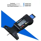 Digitális gumiabroncs profilmélység mérő, 0 és 25.4mm között, LCD kijelzős, hordozható, fekete