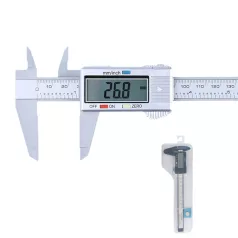   Digitális Tolómérő, 150mm-ig, LCD kijelzővel, karbonszálas, ezüstszín