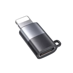  OTG átalakitó adapter, USB-C->Lightning, fülhallgatóval és mikrofonnal alkamazható, ezüst-fekete