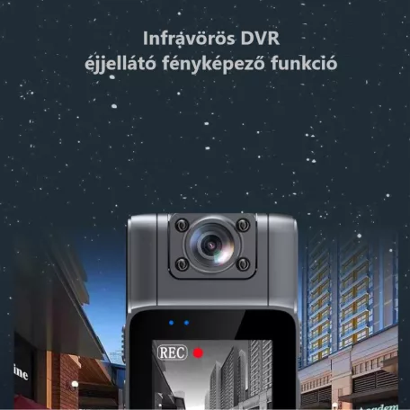 Ultra HD univerzális mini DVR kamera, 1.8″TFT kijelző, 140°-os látószög, hangrögzítővel, éjszakai látással,180°-ban forgatható lencse, fekete