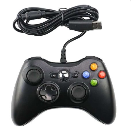USB Gamepad, PC/PS3 kompatibilis gaming kontroller, vezetékes, fekete