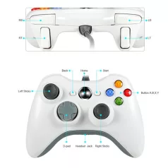   USB Gamepad, PC/PS3 kompatibilis gaming kontroller, vezetékes, fehér