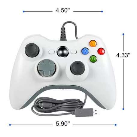 USB Gamepad, PC/PS3 kompatibilis gaming kontroller, vezetékes, fehér