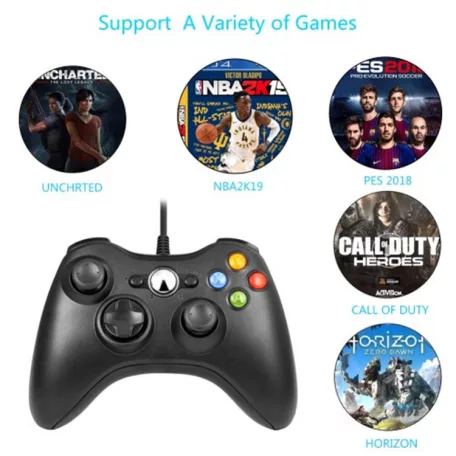 USB Gamepad, PC/PS3 kompatibilis gaming kontroller, vezetékes, fekete