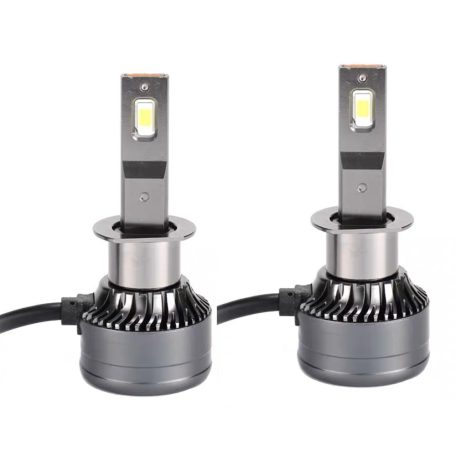 Head LED autó fényszóró izzó pár, H1 típusú, készlet/szett, 2db, 8000Lumen, CANBUS, 6500K hideg fehér, ezüst szín