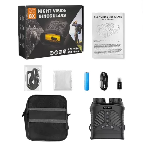 Digitális Éjjellátó Távcső Vadászathoz, fotó, videó funkcióval, 10X optikai zoom, 8X digitális zoom, infravörös megvilágítás, 3″ IPS kijelzővel, max 200 méter látótávolság