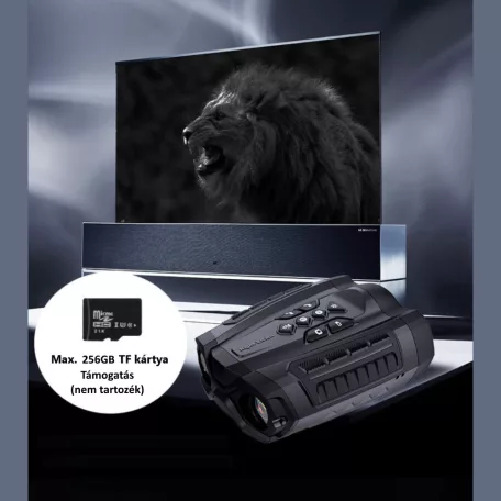 Digitális Éjjellátó Távcső Vadászathoz, fotó, videó funkcióval, 10x digitális zoom, infravörös megvilágítás, 3.5″ IPS kijelzővel, max 300 méter látótávolság