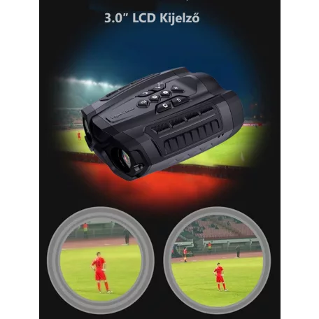 Digitális Éjjellátó Távcső Vadászathoz, fotó, videó funkcióval, 10x digitális zoom, infravörös megvilágítás, 3.5″ IPS kijelzővel, max 300 méter látótávolság