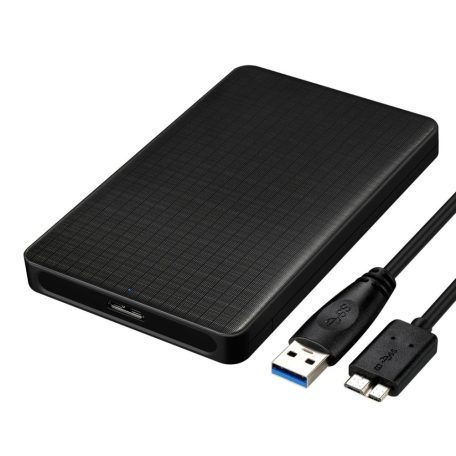 Külső merevlemez ház, USB 3.1, 2.5" SATA HDD, max. 5TB SSD/HDD-vel kompatibilis, fekete