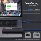 Külső M.2 SSD merevlemez ház, M.2 PCIe NVMe SSD-hez dokkoló funkcióval, 10Gbps, Type-C kimenet, Alumínium ház, max 24TB, fekete