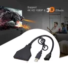 HDMI splitter, 1db HDMI apa -> 2db HDMI anya elosztó, 4K UHD, Donji, fekete