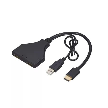 HDMI splitter, 1db HDMI apa -> 2db HDMI anya elosztó, 4K UHD, Donji, fekete