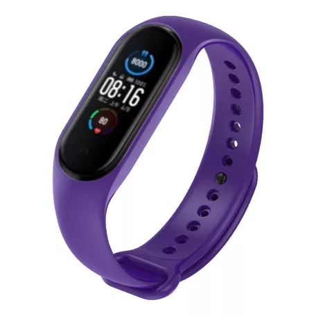 Szilikon óraszíj, Xiaomi Mi Band 4/5/6/7 okosórákkal kompatibilis, sötétlila