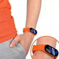   Szilikon óraszíj, Xiaomi Mi Band 4/5/6/7 okosórákkal kompatibilis, narancssárga