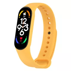   Szilikon óraszíj, Xiaomi Mi Band 4/5/6/7 okosórákkal kompatibilis, sárga