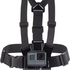   Akciókamera Rögzítő/Tartó mellkasra, GoPro HERO 5 6 7 8 9 10 kompatibilis, fekete
