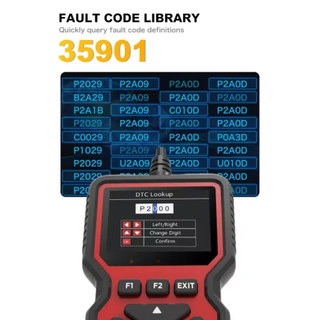 Professzionális autós Diagnosztikai Hibakód olvasó, OBD-II, színes TFT kijelző, univerzális, V519