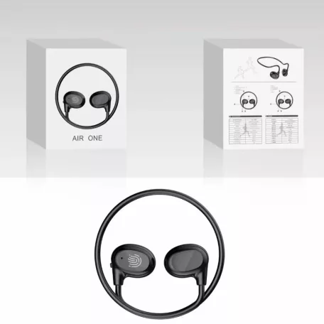 Bluetooth Sport Fülhallgató, beépített mikrofonnal, zajszűrés, érintésvezérlés, fülre helyezhető, Bluetooth v5.3, fehér