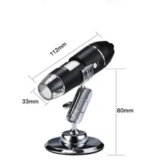   Hordozható Digitális Mikroszkóp, OTG csatlakozóval, 8 LED, 5x optikai zoom, 50->1000x digitális képnagyítás, fekete