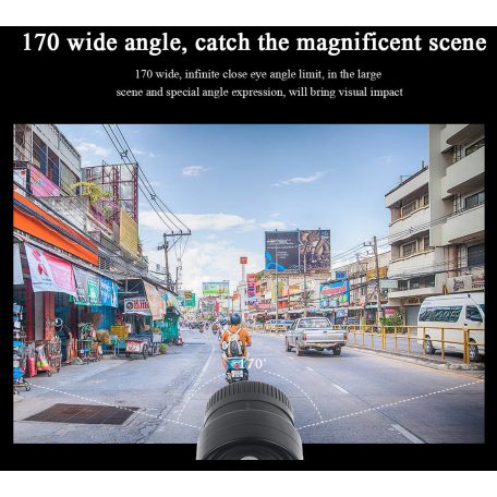 Motoros és Kerékpáros Menetrögzítő Kamera, IP67 Vízálló, 720p HD, éjjellátó funckció, fekete