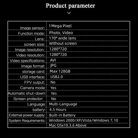 Motoros és Kerékpáros Menetrögzítő Kamera, IP67 Vízálló, 720p HD, éjjellátó funckció, fekete