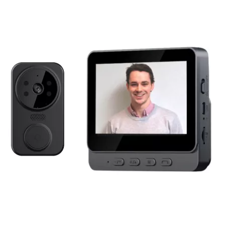 Vezeték nélküli videós kapucsengő, 6 hangerő fokozat, 4.3″ IPS HD kijelző, max.150m hatótáv, éjjellátó funkció, fekete