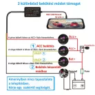 Autós kamera töltő adapter, biztosíték táblába köthető, 3.2 méter, 5V/2.5A, Mini USB csatlakozóval, fekete