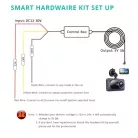 Autós kamera töltő adapter, biztosíték táblába köthető, 3.2 méter, 5V/2.5A, Mini USB csatlakozóval, fekete