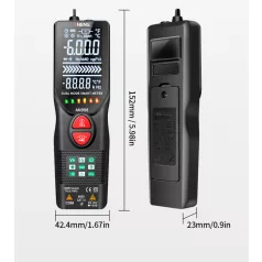   Digitális multiméter, 2.4” LCD kijelző, méri a DC/AC áramot, feszültséget, hőmérsékletet, diódát, ellenállást, frekvenciát tesztel, fekete