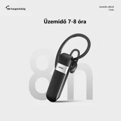   Remax® Bluetooth Headset, Bluetooth V5.3 verzió, minőségi akkumulátor, akár 8 óra beszélgetés, fekete
