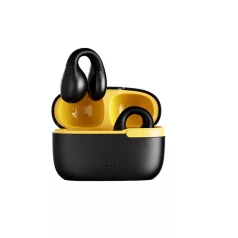   Remax® Bluetooth Fülhallgató, beépített mikrofonnal, headset töltő dokkoló, Bluetooth v5.3, fekete-sárga