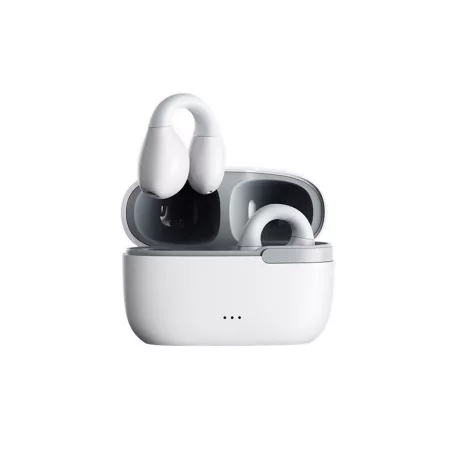 Remax® Bluetooth Fülhallgató, beépített mikrofonnal, headset töltő dokkoló, Bluetooth v5.3, fehér-szürke