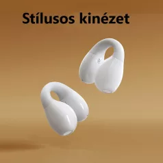   Remax® Bluetooth Fülhallgató, beépített mikrofonnal, headset töltő dokkoló, Bluetooth v5.3, fehér-szürke