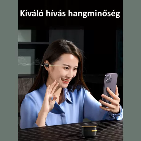 Remax® Bluetooth Fülhallgató, beépített mikrofonnal, headset töltő dokkoló, Bluetooth v5.3, fehér-szürke