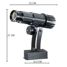 LED logó projektor, céges logó kivetítő vagy reklámlogó kivetítéshez, 25W-os LED izzóval, folyamatosan forgó Logó, távirányitóval, fekete
