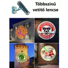 LED logó projektor, céges logó kivetítő vagy reklámlogó kivetítéshez, 25W-os LED izzóval, folyamatosan forgó Logó, távirányitóval, fekete