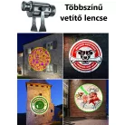 LED logó projektor, céges logó kivetítő vagy reklámlogó kivetítéshez, 30W-os LED izzóval, távirányitóval, fekete