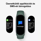 Okos Egészség karkötő, smart aktivitásmérő, színes LCD kijelző, vízálló, lépésszámláló, pulzus, vérnyomás, véroxigénszint mérés, sétához és sporthoz, bordó