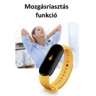 Okos Egészség karkötő, smart aktivitásmérő, színes LCD kijelző, vízálló, lépésszámláló, pulzus, vérnyomás, véroxigénszint mérés, sétához és sporthoz, bordó