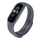Okos Egészség karkötő M8, smart aktivitásmérő, színes LCD kijelző, vízálló, lépésszámláló, pulzus, vérnyomás, véroxigénszint mérés, sétához és sporthoz, szürke