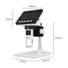 Hordozhatós elektronikus digitális mikroszkóp, 4,3" LCD kijelzővel, MicroSD/TF kártya támogatás, 50X-1000X képnagyítással, fényerősség szabályzó, fehér